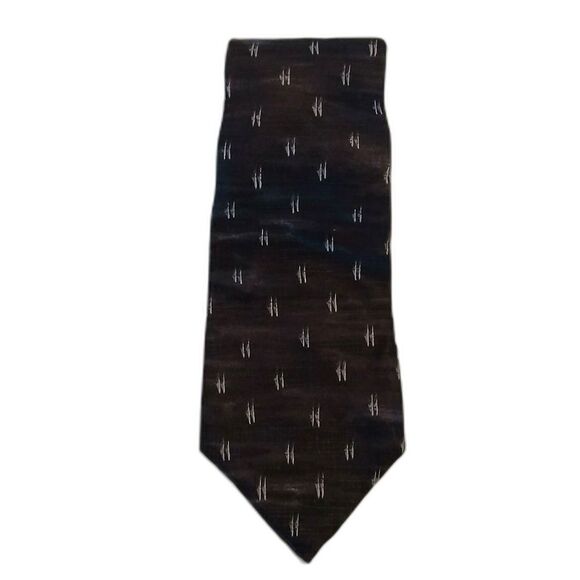 Dockers Khakis Black Triangle Geometric Silk Tie Necktie Mens - Picture 1 of 4